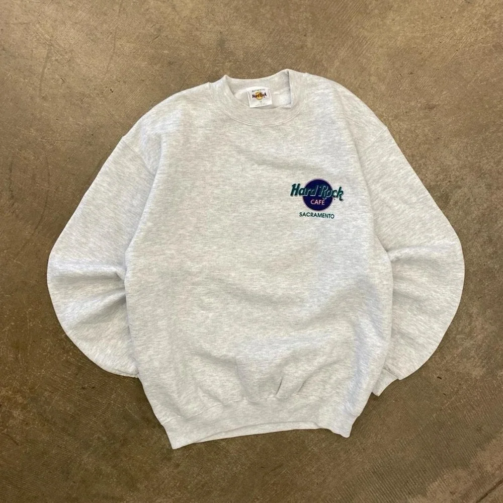 Vintage 90s Hard Rock Cafe Rock N Roll Sacramento California Crewneck Size M